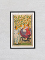 Moments of Passion  A Kalighat Painting tapestry by Sonali Chitrakar