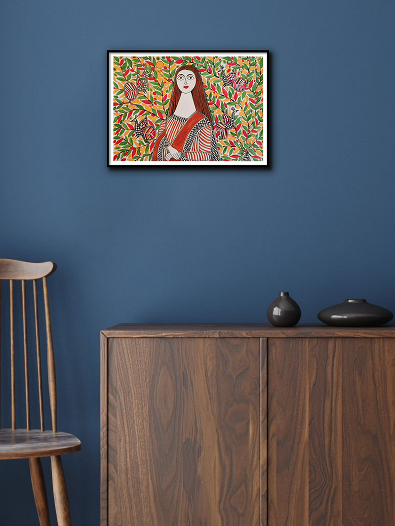 Monalisa in Madhubani by Izhar Ansari for sale