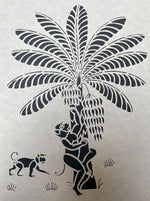 Monkey on a Tree, Sanjhi Artwork By Ashutosh Verma