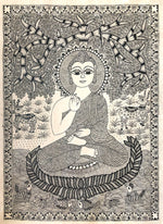 Buy Monochromatic Buddha, Madhubani by Ambika devi