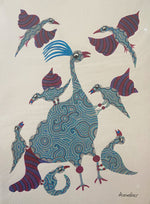 Buy Mother Bird with Babies, Bhil Art by Geeta Bariya