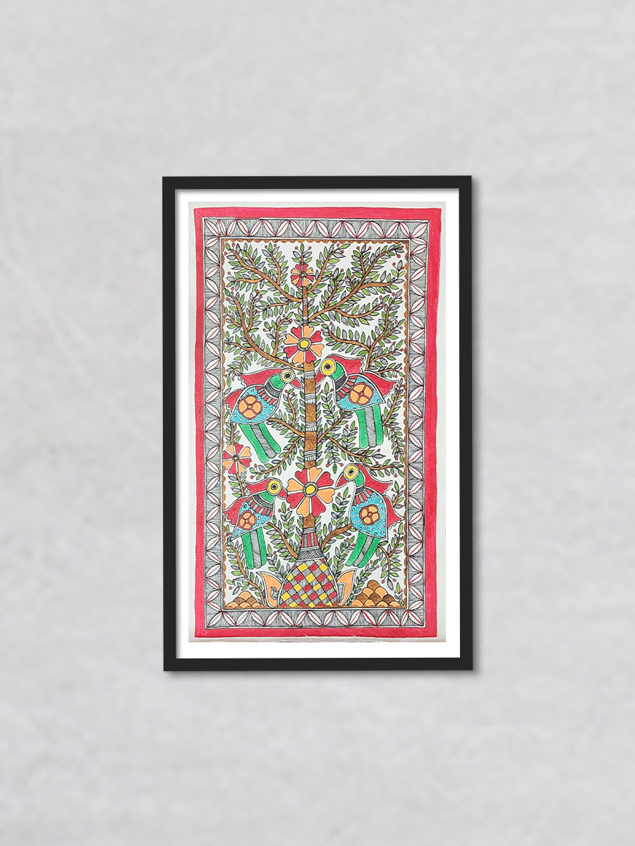 Motherhood - Arboreal Tapestry, Madhubani Painting by Priti Karn