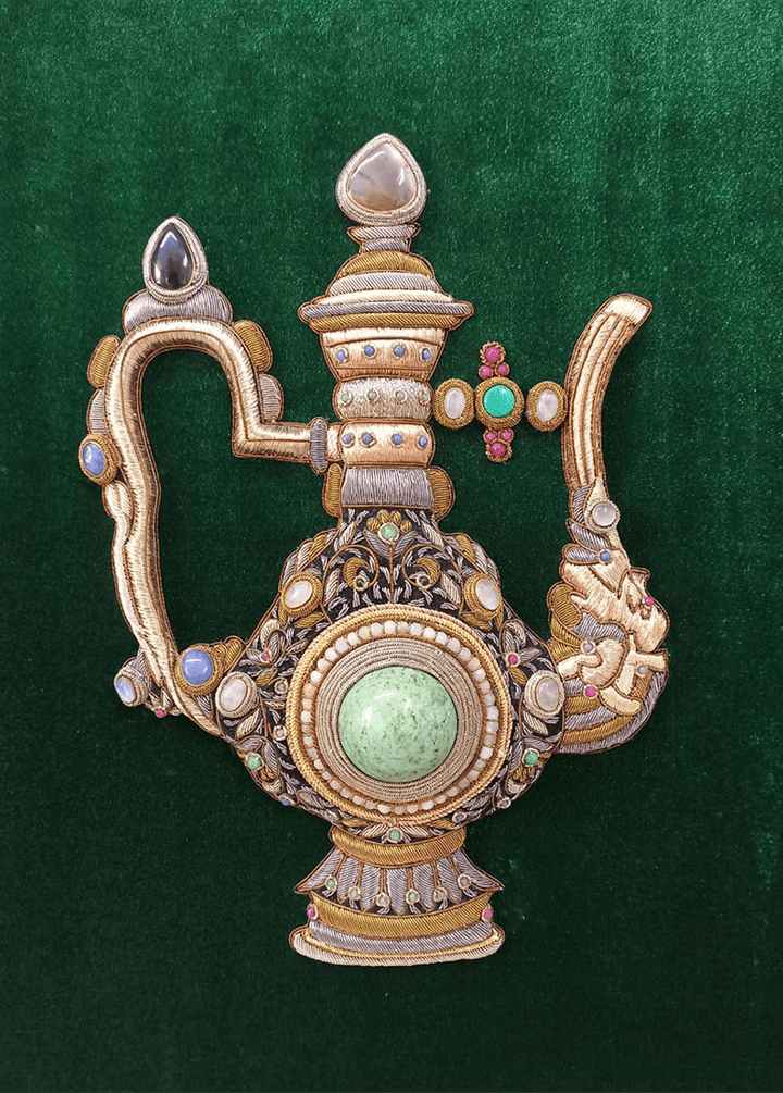 Mughal Pitcher pattern with integrated gems: Zari Zardozi Work by Mohd. Bilal Thumbnail