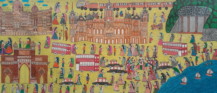 Mumbai Melange: A Madhubani Mystique by Vibhuti Nath Thumbnail