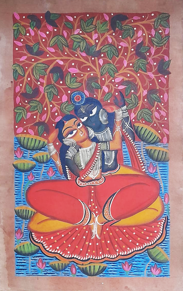 Radha and Krishna in Kalighat by Uttam Chitrakar Thumbnail