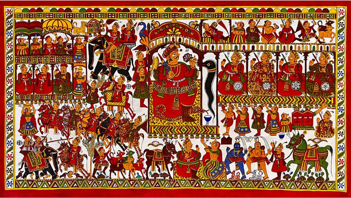 Mystical Tales – Devnarayan Heritage Phad Painting by Kalyan Joshi Thumbnail