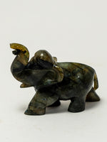 Mystical Splendor: Labradorite Carving of an Elephant 