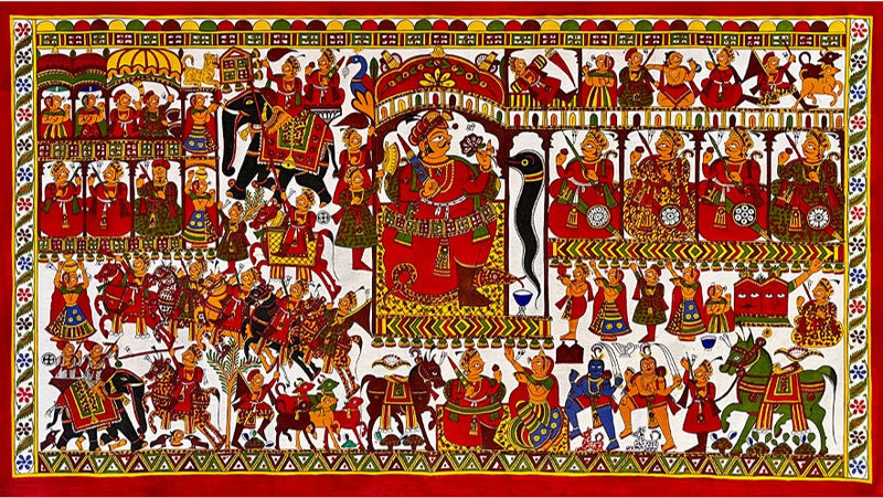 Buy Mystical Tales – Devnarayan Heritage Phad Painting by Kalyan Joshi