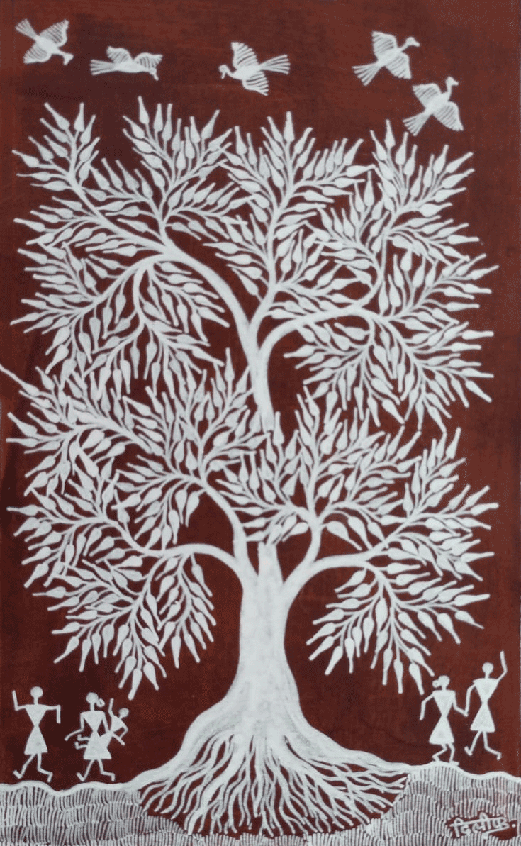 Buy Nature and Human in Warli By Dilip Bahotha