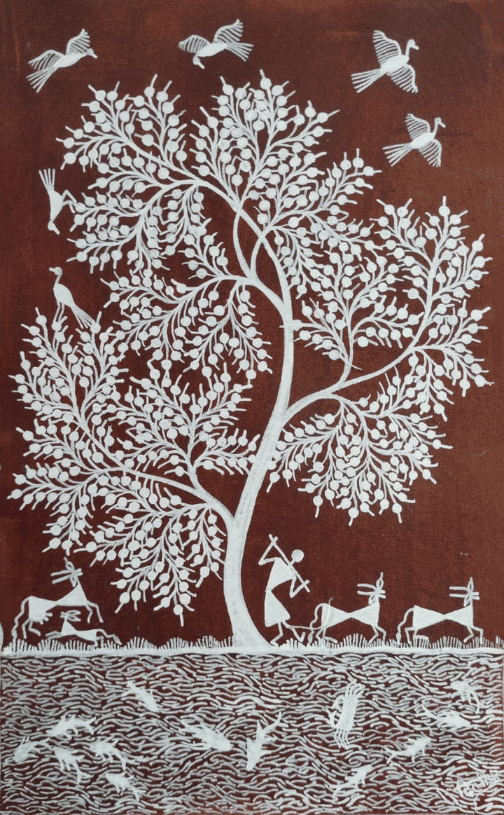 Nature and life In Warli by Dilip Bahotha Thumbnail