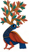 Buy Nature's Crown The Avian Guardian Gond Painting by Kailash Pradhan