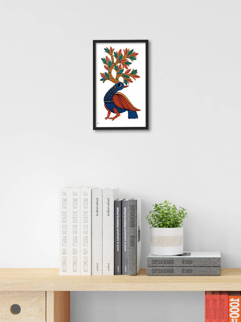 Shop Nature's Crown The Avian Guardian Gond Painting by Kailash Pradhan