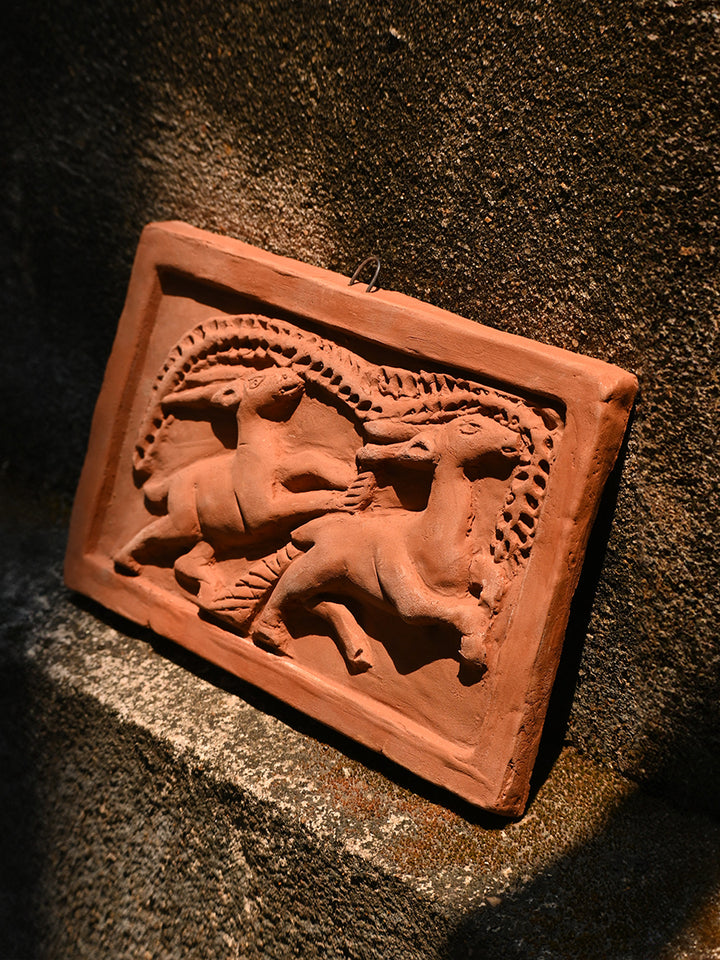 Nature's Ballet: The Terracotta Deer Running Plate by Dolon Kundu Thumbnail