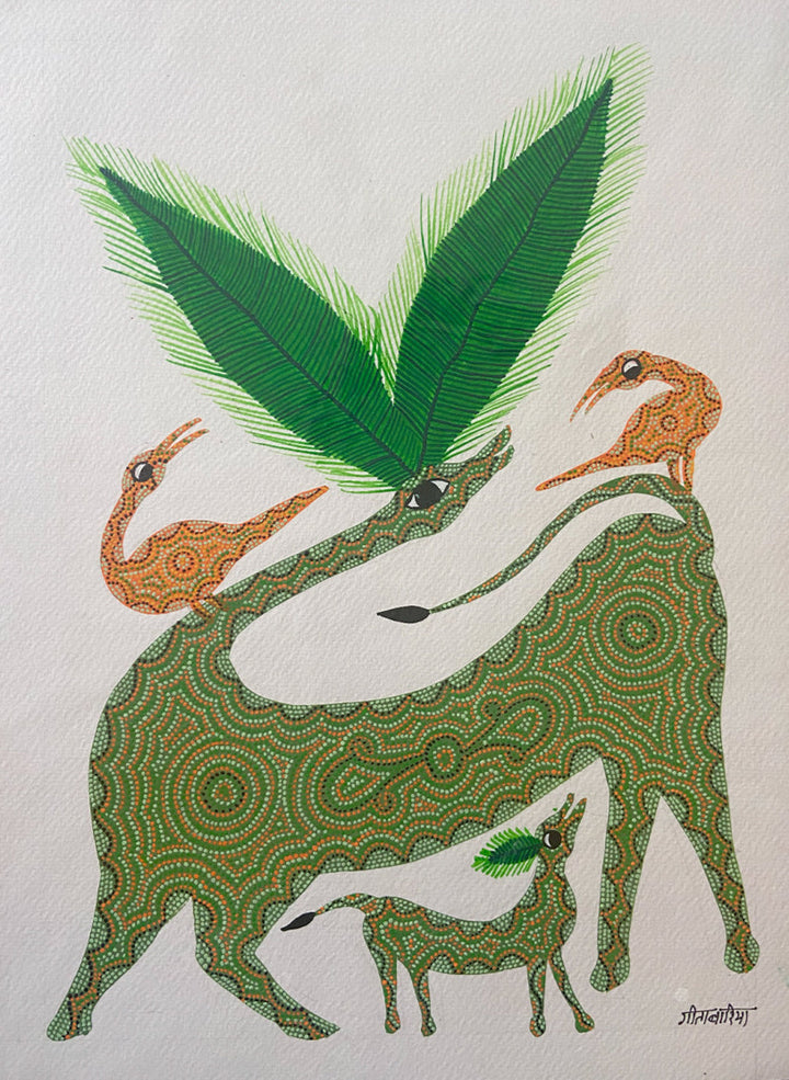 Nature's Harmony, Bhil Art by Geeta Bariya Thumbnail