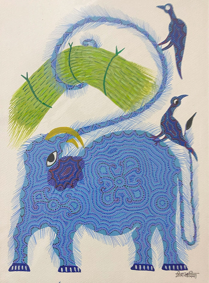Nature's Harmony, Bhil Art by Geeta Bariya Thumbnail