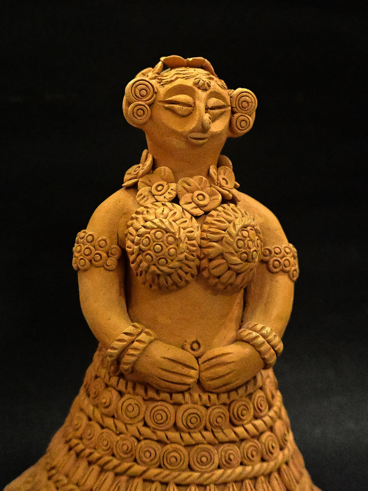 Nature's Muse: A Terracotta Sculpture Celebrating the Beauty of Flowers, Terracotta art by Dolon Kundu Thumbnail