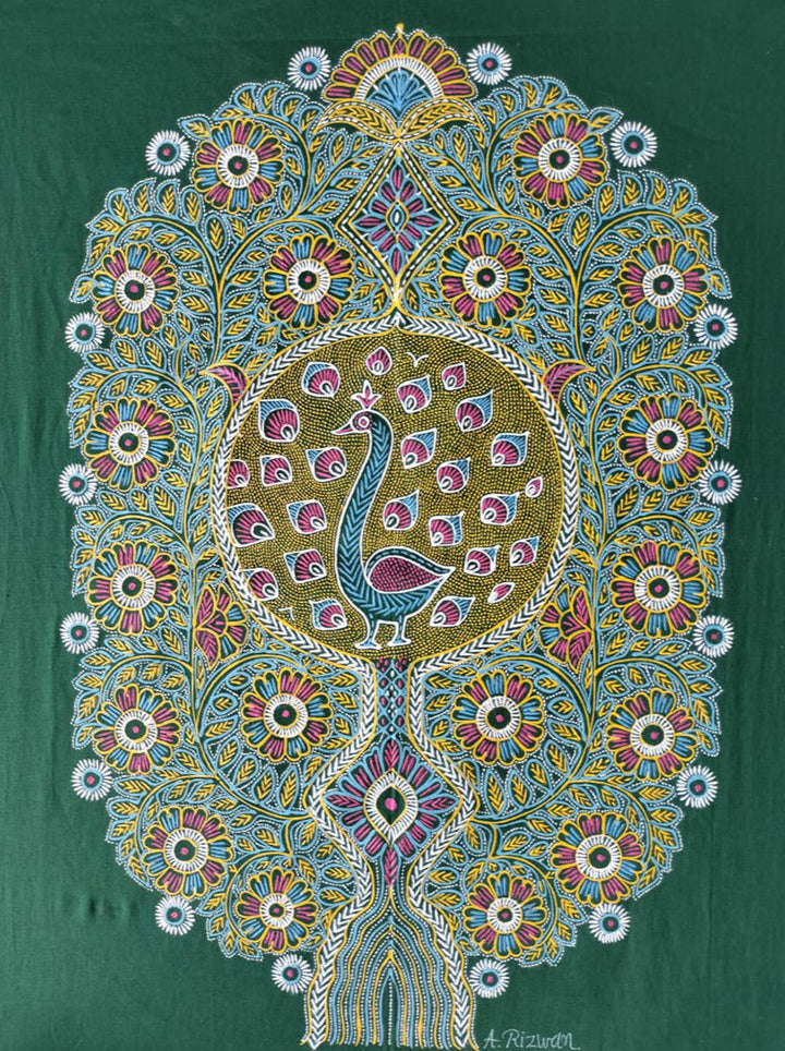 Nature's Tapestry: Rogan Art Unveiling the Blossoming Tree by Rizwan Khatri Thumbnail