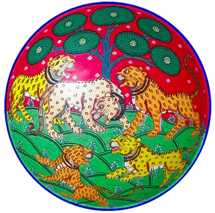 Natures Vitality Wild Splendor - Pattachitra Plate by Apindra Swain for Home Decor Thumbnail