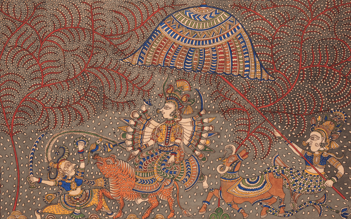 Nav Chandi Ma Durga Tree Of Life Mata Ni Pachedi By Dilip Chitara For Home Decor Thumbnail