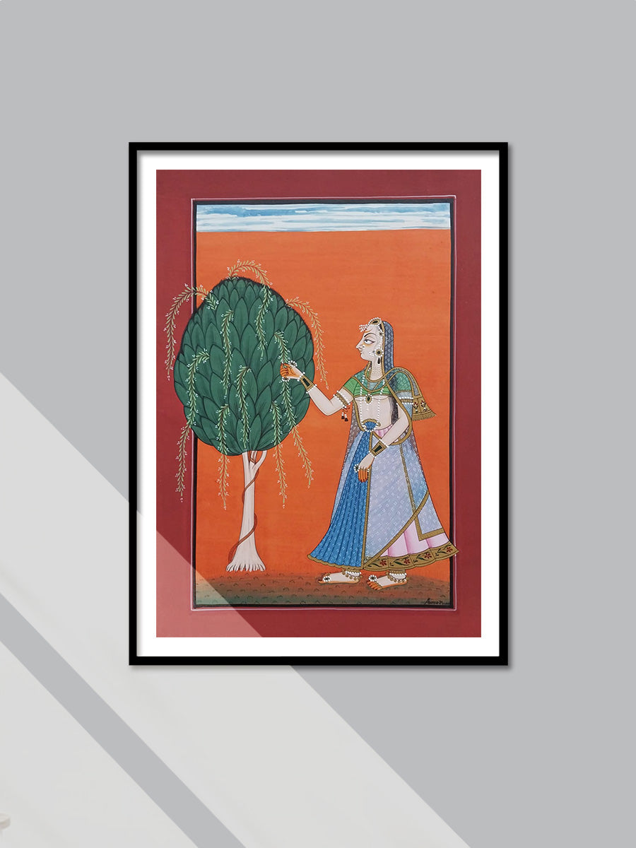 Shop Nayika in the Basohli: Miniature by Anshu Mohan