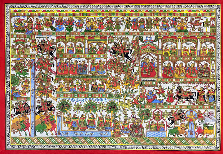 Nuptial Revelry: Phad Painting's Festive Pabuji's Marriage by Kalyan Joshi Thumbnail