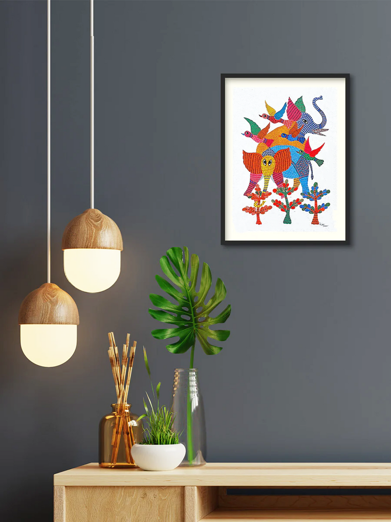 Nurturing Harmony: Gond of the Splendour of Nature For Sale