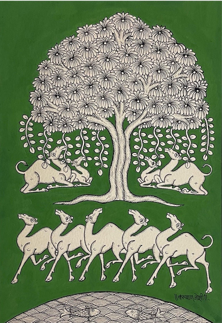 Oasis of Life: Arboretary of Phad Painting by Kalyan Joshi Thumbnail