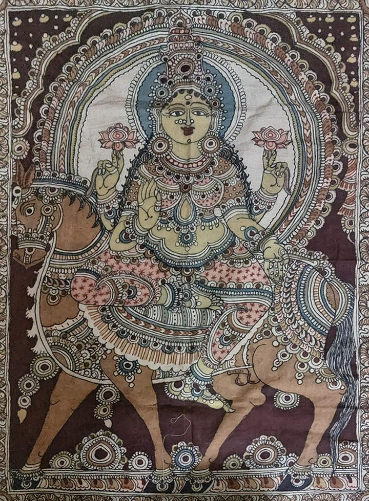 Opulence of Goddess Lakshmi: Kalamkari painting by Sudheer Thumbnail