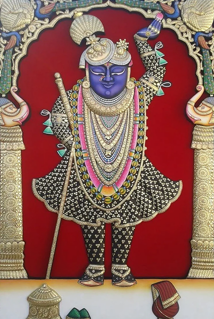 Opulent Reflection of Shrinathji: Pichwai Painting by Jayesh Sharma Thumbnail