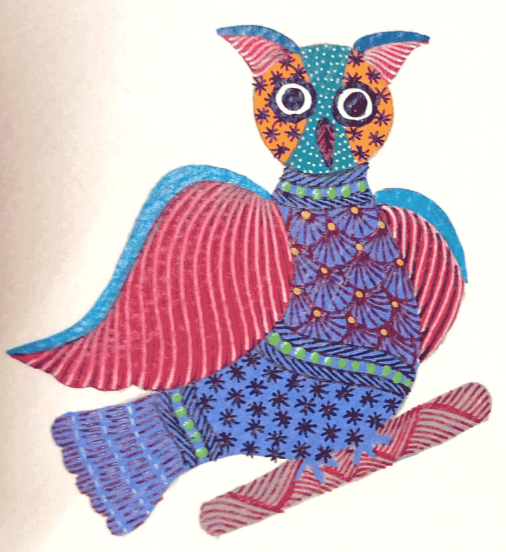 The Wise Owl: A Gond Painting by Kailash Pradhan Thumbnail