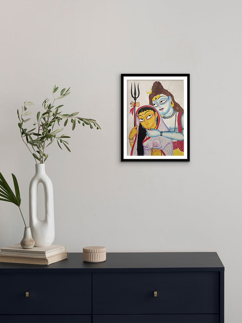 Shiv Parvati In Kalighat by Anwar Chitrakar
