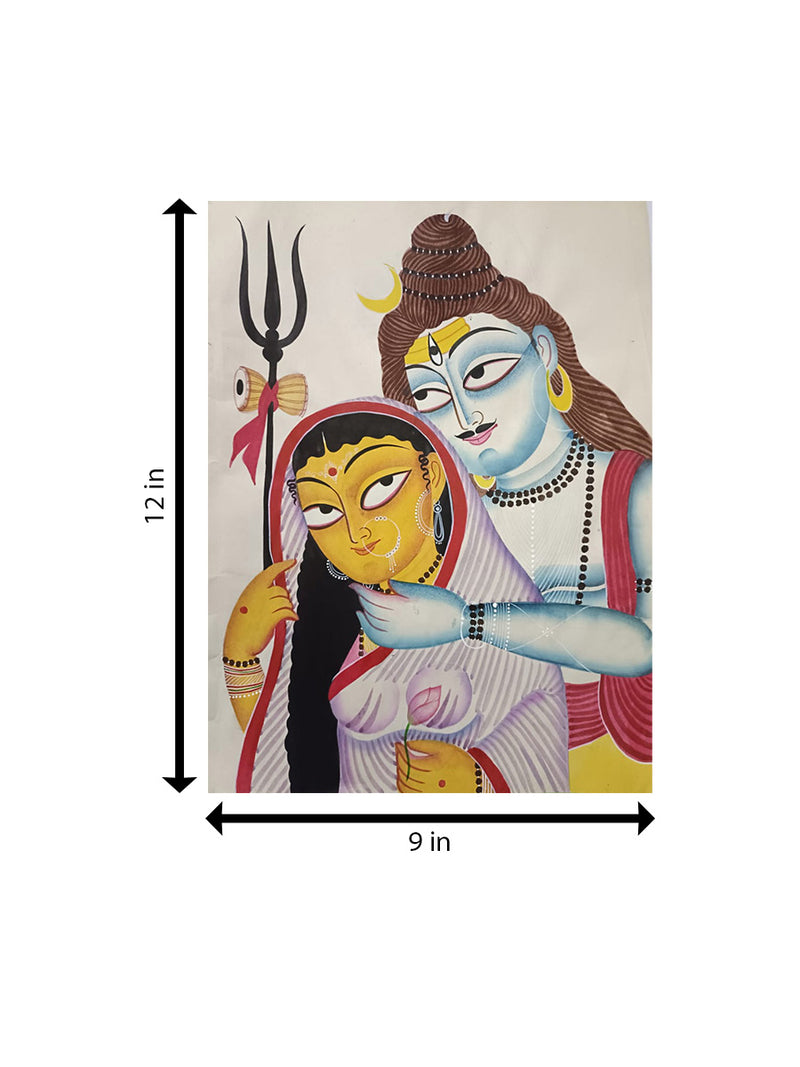Shiv Parvati In Kalighat by Anwar Chitrakar