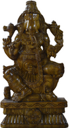 Ganesha: the lord of new beginnings in Wood carving by Shrinivasan