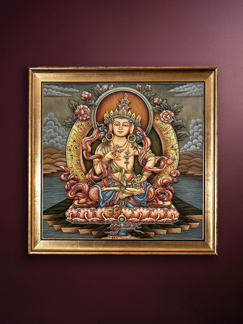White Tara in Stone Dust painting by Amita Sachdeva