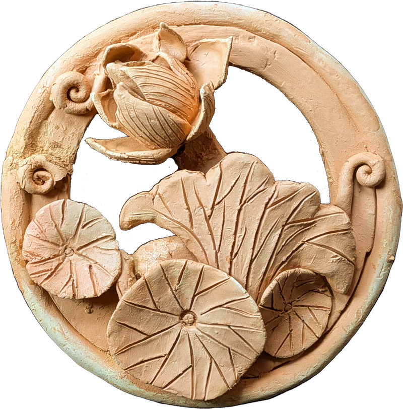 Lotus in Still Bloom in Teracotta by Dolon Kundu