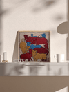 Herd of Cows in Kalamkari by Siva Reddy