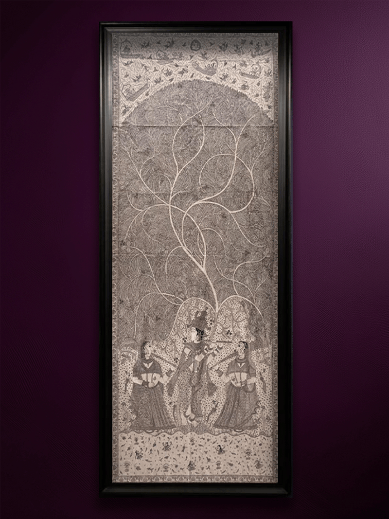 Radha, Krishna, Rukmani Tree of Life in Mata ni Pachedi by Sanjay Chittara