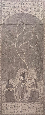 Radha, Krishna, Rukmani Tree of Life in Mata ni Pachedi by Sanjay Chittara