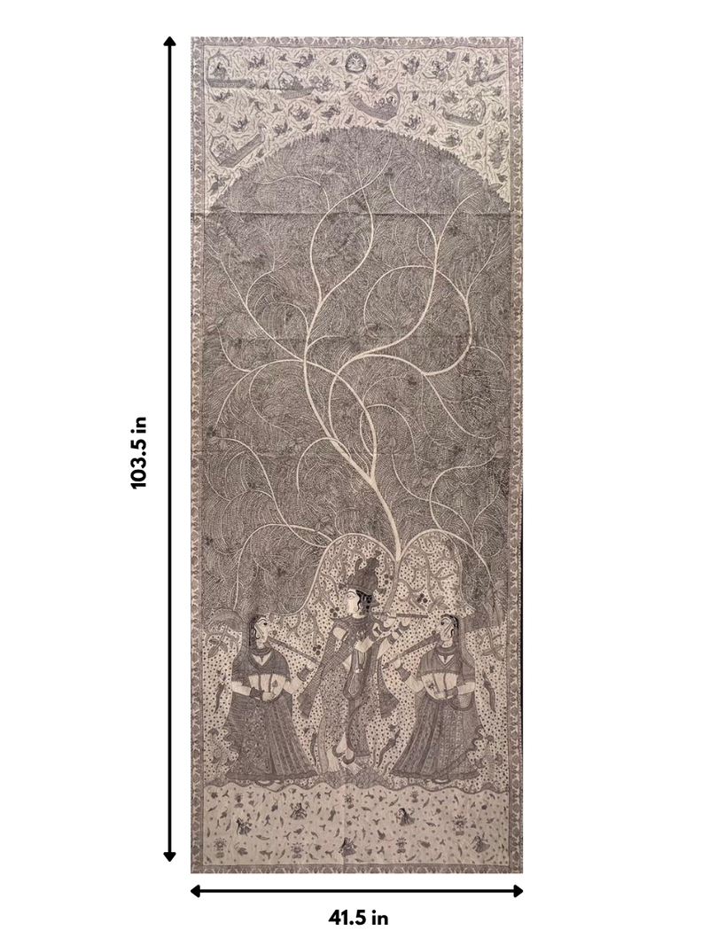 Radha, Krishna, Rukmani Tree of Life in Mata ni Pachedi by Sanjay Chittara