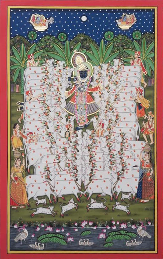 Buy Depiction of Shrinathji’s darshan: Pichwai by Shehzaad Ali Sherani