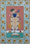 Buy Shrinath Ji with floral border: Pichwai by Shehzaad Ali Sherani