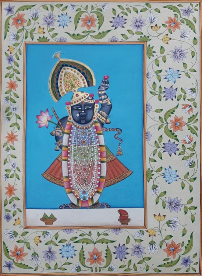 Order Online Bright depiction of Shrinathji: Pichwai by Shehzaad Ali Sherani