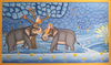 Buy Lord Krishna with elephants: Pichwai by Shehzaad Ali Sherani