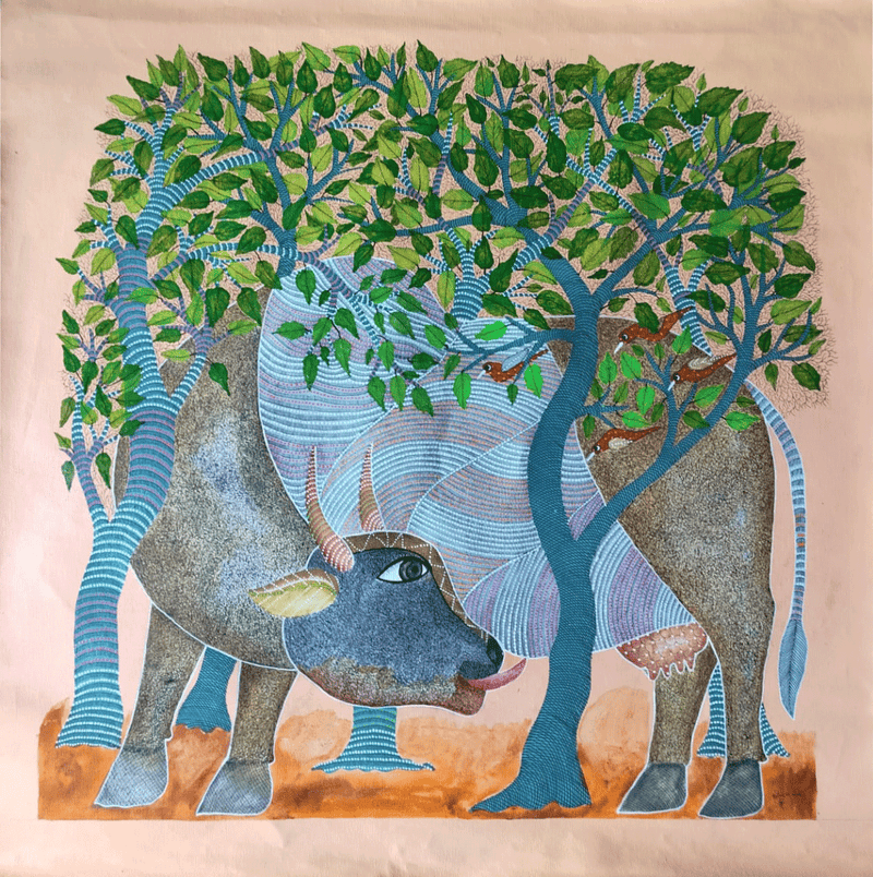 Buy Guardian of the grove in Gond by Sukhiram Maravi