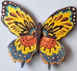 The Fluttering Canvas in Wood Inlay by Mohan Kumar