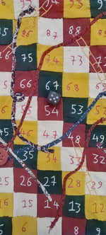 buy Game of Snakes and Ladders in Kutch embroidery by Kala Raksha