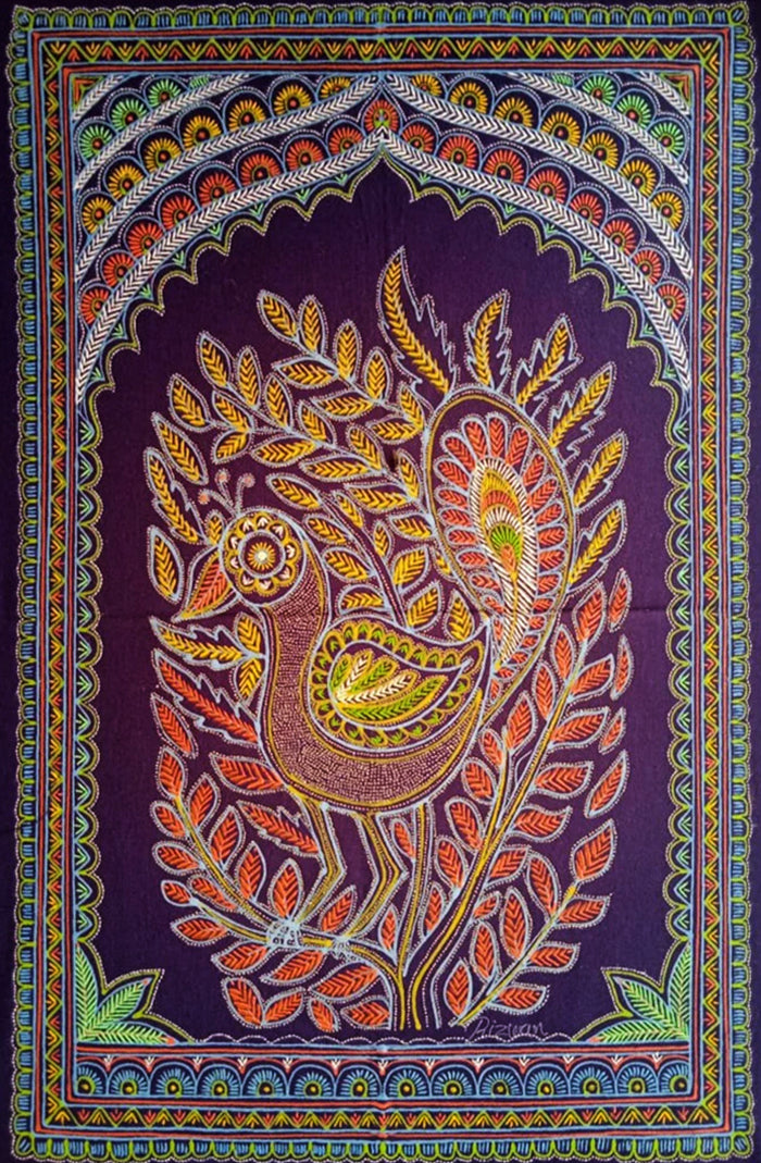 The Peacock Rogan Art by Rizwan Khatri Thumbnail