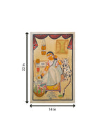 Temptations of the Kitchen: A Kalighat Painting of Culinary Delights by Sonali Chitrakar