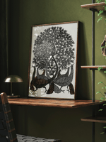 Blossoms and Peacocks in Gond by Gareeba Singh Tekam