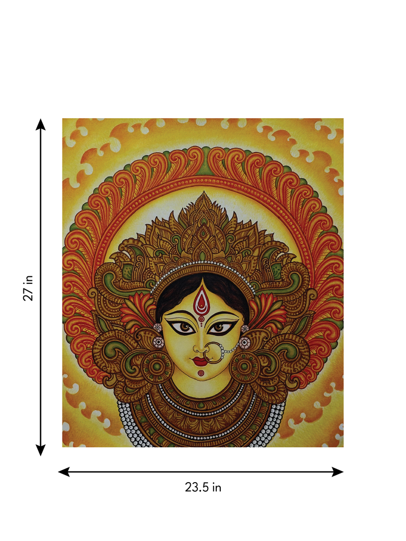 Trinayani: The Goddess Durga in Kerala Mural by Adarsh
